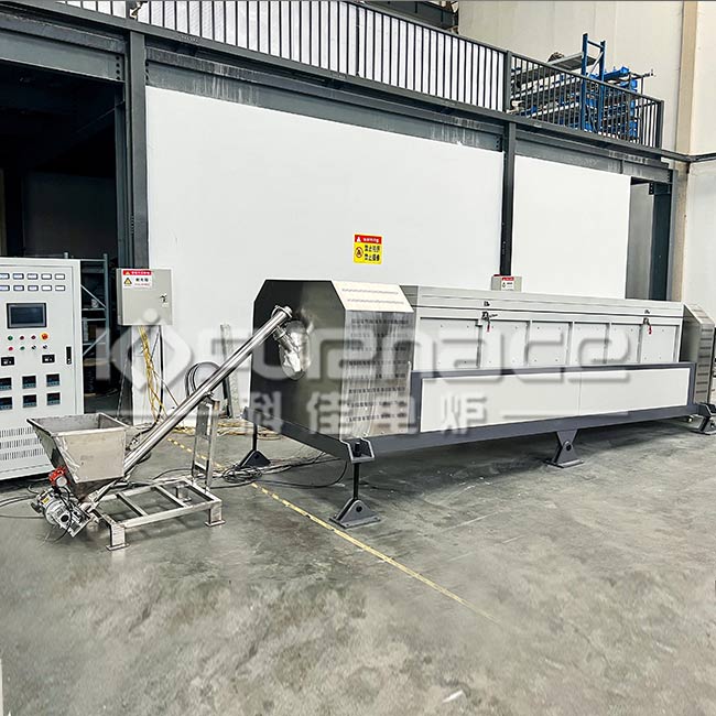 連續(xù)進出料多溫區(qū)大管徑回轉爐實拍圖